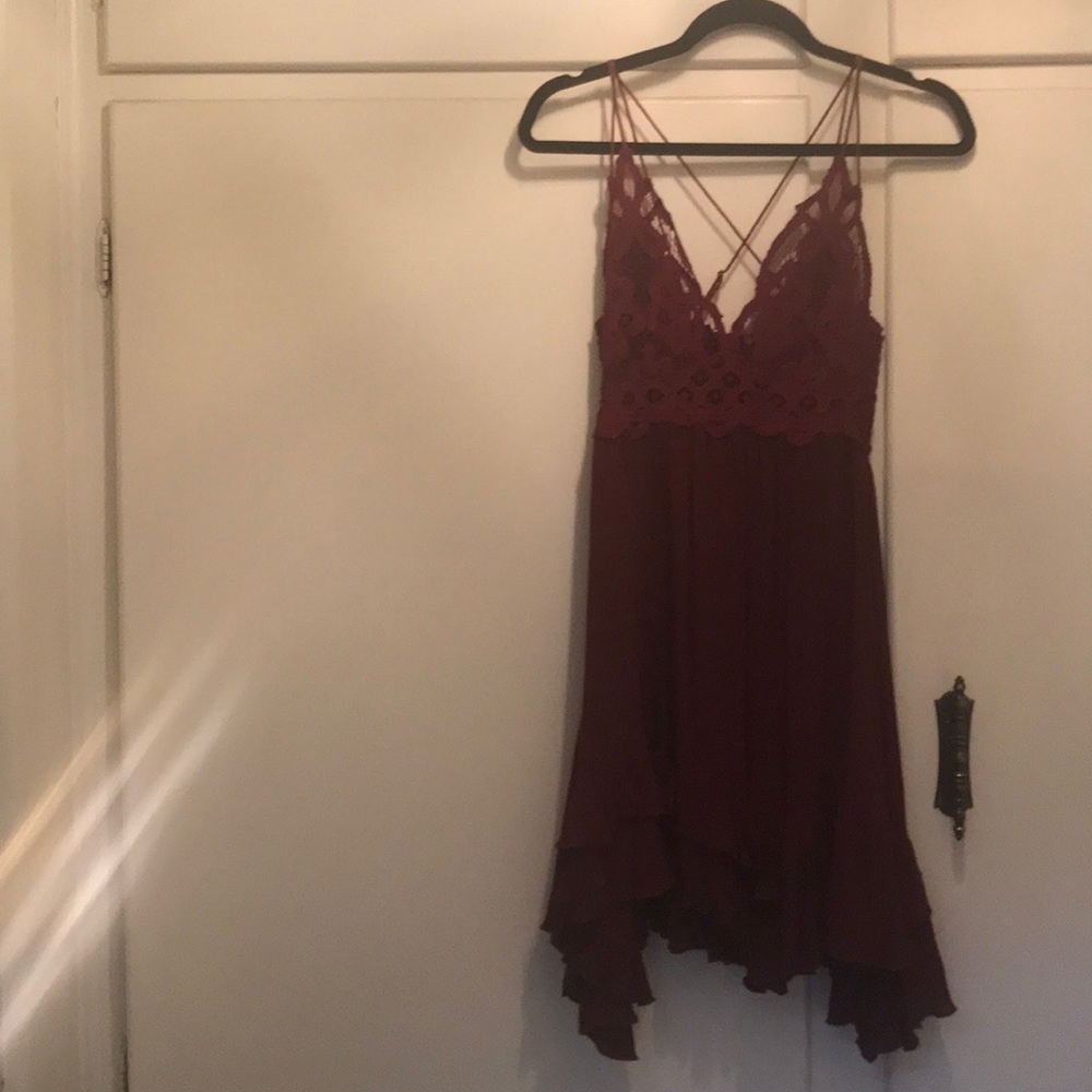 Deep Wine Free People Dress